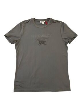 Parasuco t-shirt grey short sleeves scoop neck soft  silky jersey size XL unisex